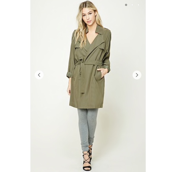 olive green duster jacket